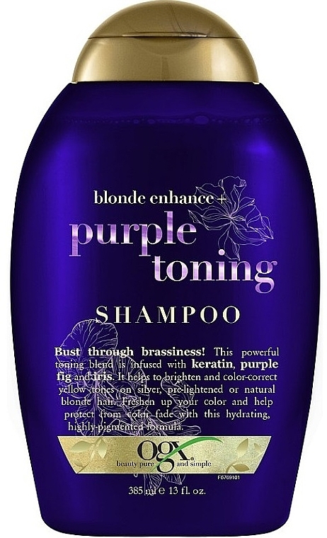 Shampoo for Blond and Gray Hair - OGX Blonde Enhance+ Purple Toning Shampoo — photo N3