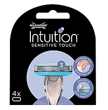 Razor with 4 Replacement Cassettes - Wilkinson Sword Intuition Sensitive Touch Razor Blades 4 Pack — photo N1