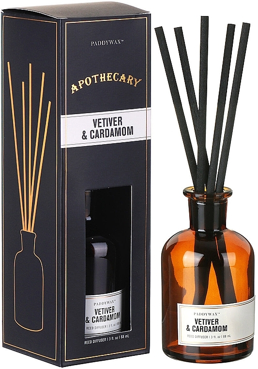 Fragrance Diffuser - Paddywax Apothecary Glass Reed Diffuser Vetiver & Cardamom — photo N4