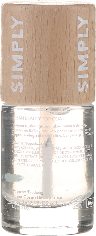 GIFT Nail Top Coat - Kabos Simply Top Coat Clean Beauty Top Coat — photo N2