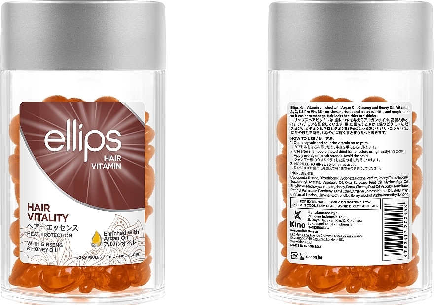 Hair Vitamins 'Hair Health' with Ginseng and Honey - Ellips Hair Vitamin Hair Vitality With Ginseng & Honey Oil — photo N10