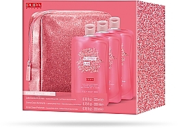 Set - Pupa Glitter Lab Frizzy Daily Dose (bag+milk/200 ml + cream/200ml + scrub/200ml) — photo N2