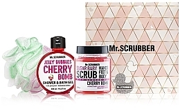 Fragrances, Perfumes, Cosmetics Set - Mr.Scrubber "Cherry Bomb" (body/scr/300 g + sh/gel/300 ml + sh/sponge)