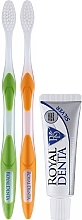 Set, option 1 - Royal Denta Travel Kit Silver (toothbrush/2pcs + toothpaste/20g + cosmetic bag/1pc) — photo N3
