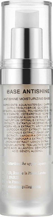 Moisturizing Makeup Base - Make-Up Atelier Paris Antishine Base — photo N2