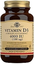 Dietary Supplement "Vitamin D3", 100 mcg - Solgar Vitamin D3 4000 IU — photo N1