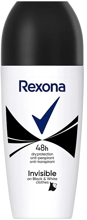 Antiperspirant Roller 'Invisible on Black and White Clothes' - Rexona 48H Invisible On Black And White Clothes — photo N1