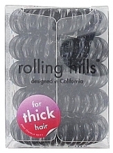 Traceless Hair Rings, black - Rolling Hills 5 Traceless Hair Elastics Stronger Black — photo N1