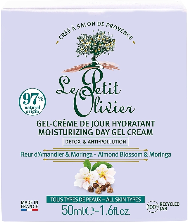 Anti-Pollution Day Gel Cream "Almond Blossom" - Le Petit Olivier Anti-Pollution Day Gel Cream Almond Blossom — photo N1