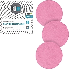 Fragrances, Perfumes, Cosmetics Reusable Cosmetic Pads, pink, 3 pieces - Loffme