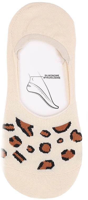 Women's Socks with Animal Print, leopard, beige - Moraj — photo N1