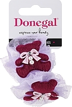 Fragrances, Perfumes, Cosmetics Hair Tie Set FA-5602, 2 pcs, burgundy bears - Donegal