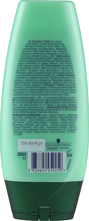 Balm "7 Herbs" - Schwarzkopf Schauma 7 Herbs Conditioner — photo N2