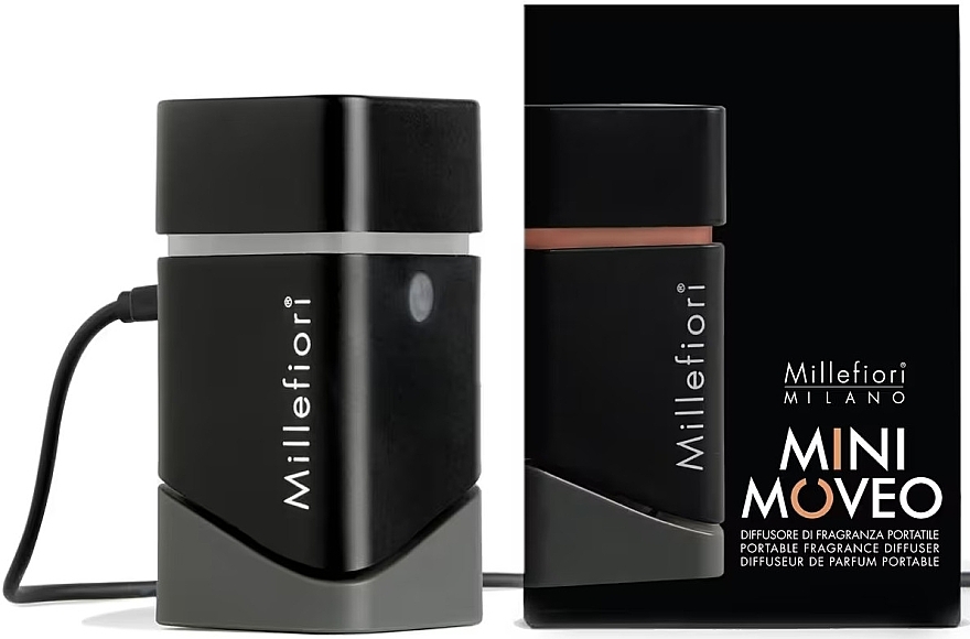 Mini Fragrance Diffuser - Millefiori Milano Mini Moveo Diffuser Black — photo N1