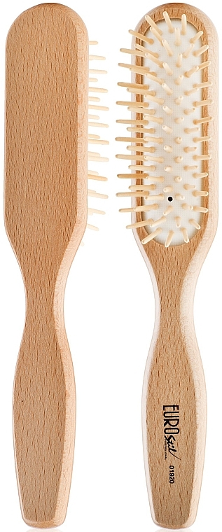 Massage Hair Brush, 01920, wooden - Eurostil Oval Brush — photo N1