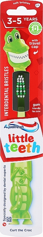 Kids Toothbrush, 3-5 years, Curt the Croc - Aquafresh Little Teeth Soft — photo N1