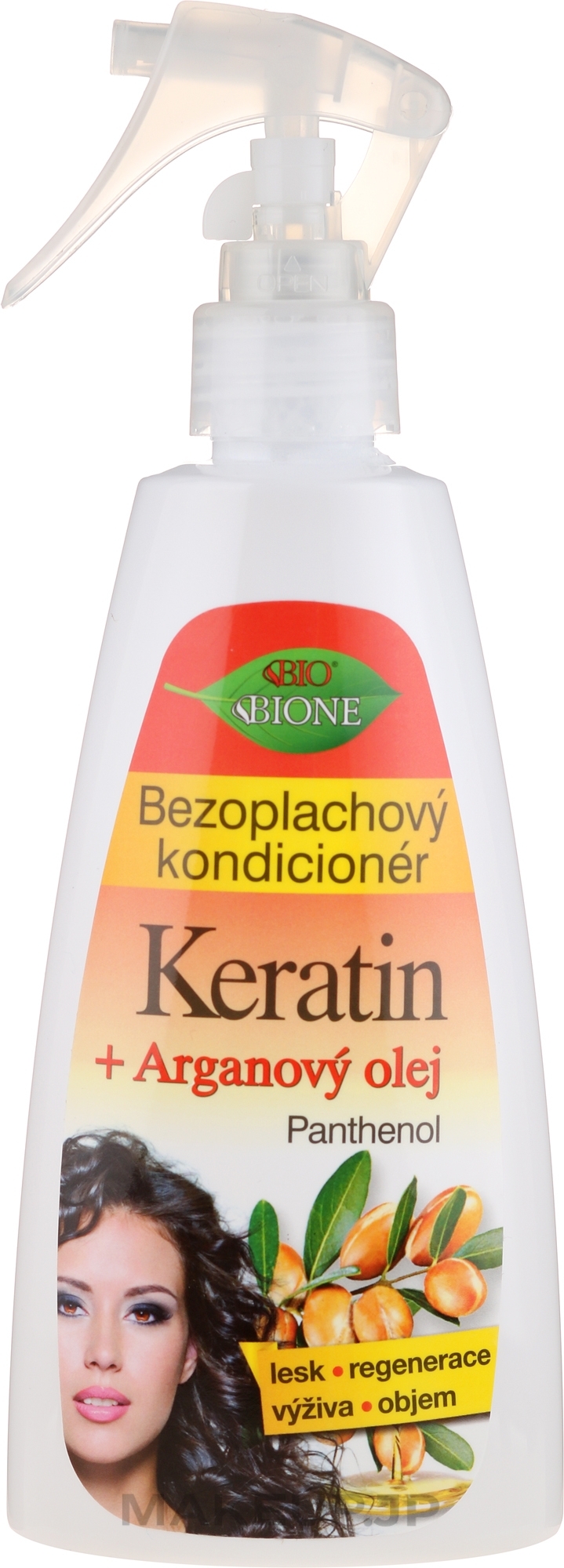 Leave-In Hair Conditioner - Bione Cosmetics Keratin + Argan Oil Leave-in Conditioner With Panthenol — photo 260 ml