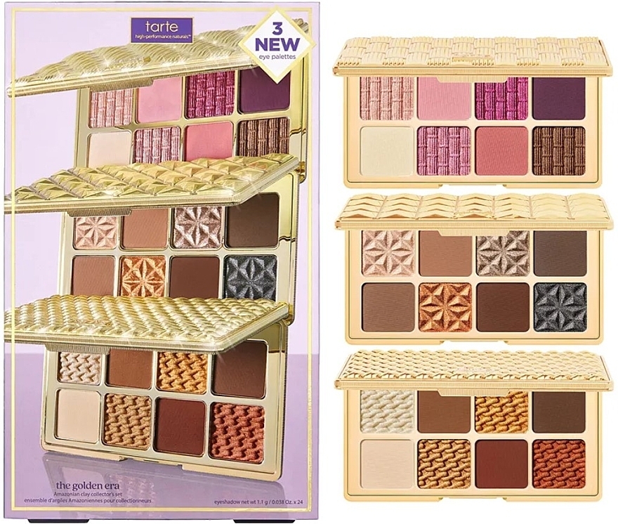 Set - Tarte Cosmetics The Golden Era Amazonian Clay Collectors Set (eyeshadow/3x8,8g) — photo N1