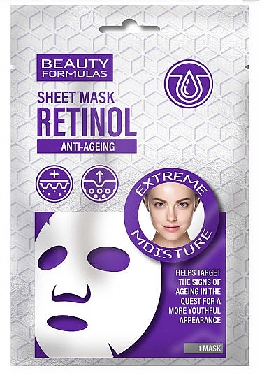 Retinol Facial Sheet Mask - Beauty Formulas Anti-Aging Sheet Mask Retinol — photo N1