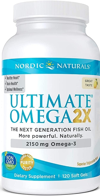 Dietary Supplement with Lemon Taste "Omega 2X", 2150mg - Nordic Naturals Omega 2X — photo N1