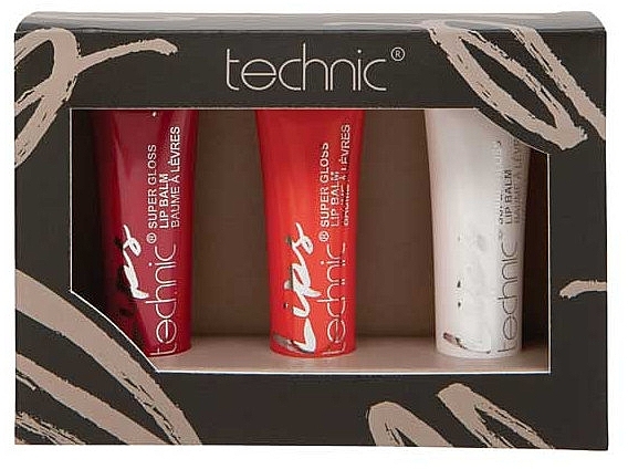 Set - Technic Cosmetics Super Gloss Trio Lip Balm Set — photo N1