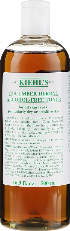 Facial Cucumber Toner - Kiehl`s Cucumber Herbal Alcohol-Free Toner — photo N3