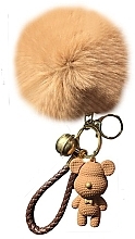 Bear with Fluff Keychain, BRL317K, cream - Ecarla — photo N1