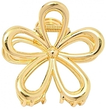 Fragrances, Perfumes, Cosmetics Hair Clip SP324Z, golden flower, XL - Ecarla