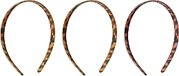 3-Piece Hair Band, leopard - Revolution Haircare Tortoiseshell Skinny Headband — photo N1