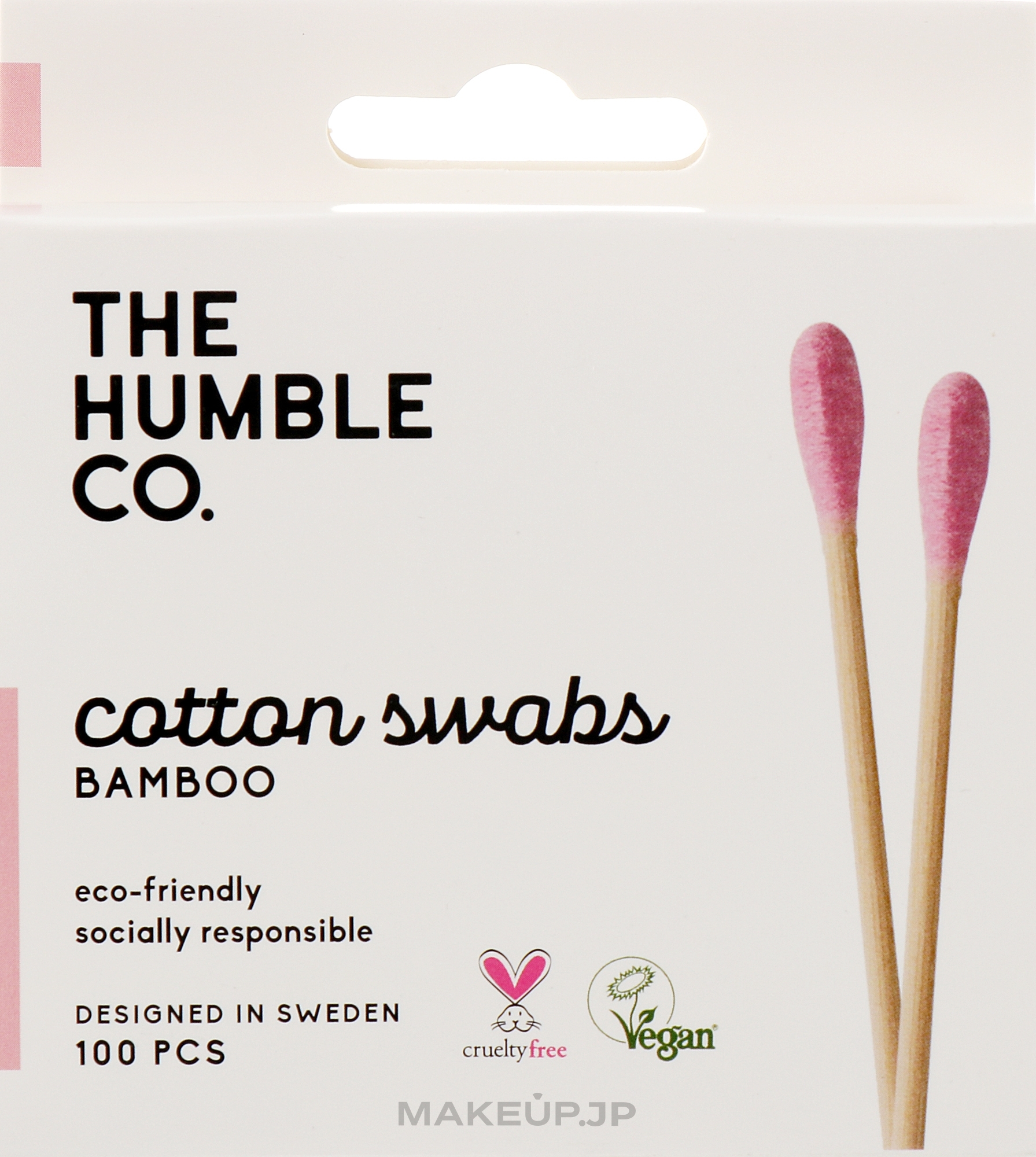 Bamboo Cotton Swabs - The Humble Co. Cotton Swabs Pink  — photo 100 szt.