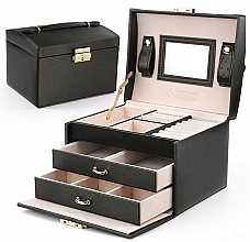 Fragrances, Perfumes, Cosmetics Jewelry & Watch Box, PD49CZ, black - Ecarla