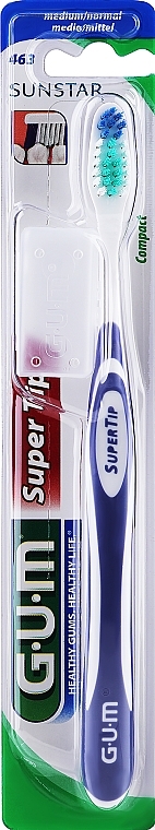 Medium Toothbrush, purple - G.U.M Super Tip Medium Toothbrush — photo N1
