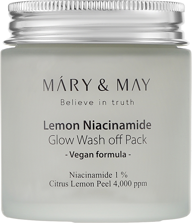 Cleansing Niacinamide Mask for Even Skin Tone - Mary & May Lemon Niacinamide Glow Wash Off Pack — photo N1