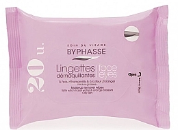 Wipes, 20 pcs - Byphasse Make-Up Remover Wipes With Witch Hazel Water & Orange Blossom — photo N1
