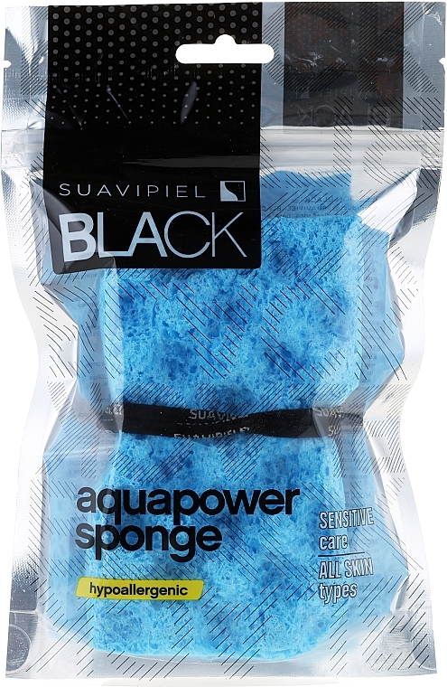 Men Shower Sponge, blue - Suavipiel Black Aqua Power Sponge — photo N3