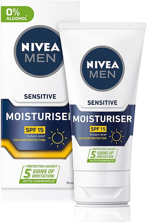 Men Face Cream for Sensitive Skin - Nivea Men Sensitive Facial Cream SPF15 — photo N2