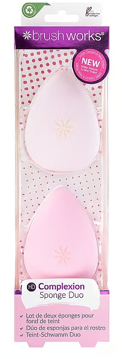 Makeup Sponge Set, 2 pcs. - Brushworks Complexion Sponge Duo — photo N1