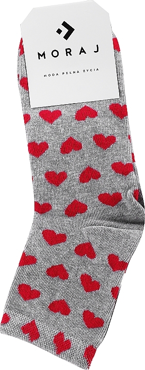 Women Socks csl200-113, grey with hearts - Moraj — photo N3