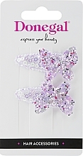 Fragrances, Perfumes, Cosmetics Hair Clips, 2 pcs, purple butterflies in sequins - Donegal