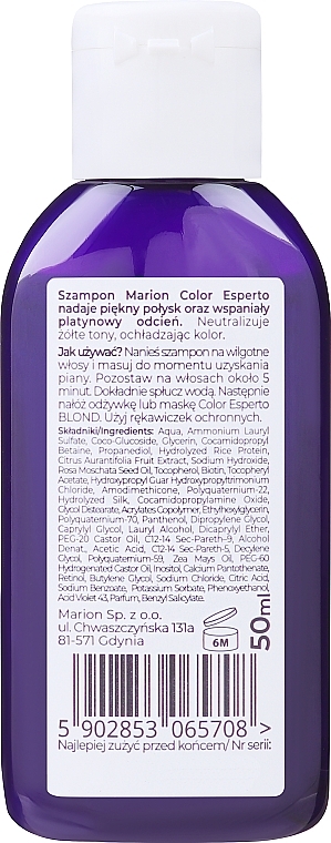 Shampoo for Bleached & Grey Hair - Marion Color Esperto — photo N11