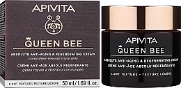 Anti-Aging Regenerating Face Cream - Apivita Queen Bee Absolute Anti Aging & Regenerating Light Texture Cream — photo N2