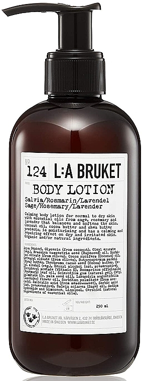 Sage, Rosemary & Lavender Body Lotion - L:A Bruket No. 124 Body Lotion Sage/Rosemary/Lavender — photo N1