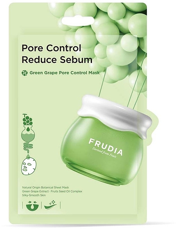 Grape Sheet Mask - Frudia Pore Control Reduce Sebum Green Grape Mask — photo N1