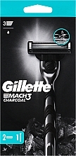 Fragrances, Perfumes, Cosmetics Razor with 2 Refill Cartridges - Gillette Mach3 Black