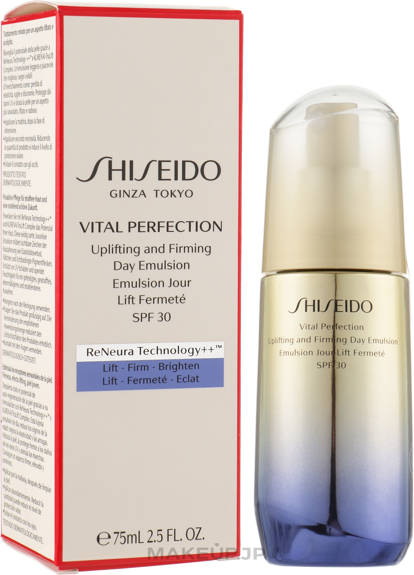 Anti-Aging Day Emulsion SPF30 - Shiseido Vital Perfection Uplifting and Firming Day Emulsion SPF30 — photo 75 ml