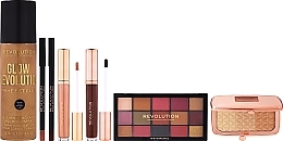 Fragrances, Perfumes, Cosmetics Set - Makeup Revolution Illuminate & Glow Set Bronze (highlighter/200ml + palette/highlighter/14g + eyeshadow/16.5g + lipstick/2x5.5ml + eyeliner/2x1g)