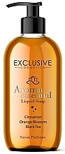 Cinnamon, Orange Blossom, Black Tea Liquid Soap - Exclusive Cosmetics Aroma Essential Liquid Soap — photo N1