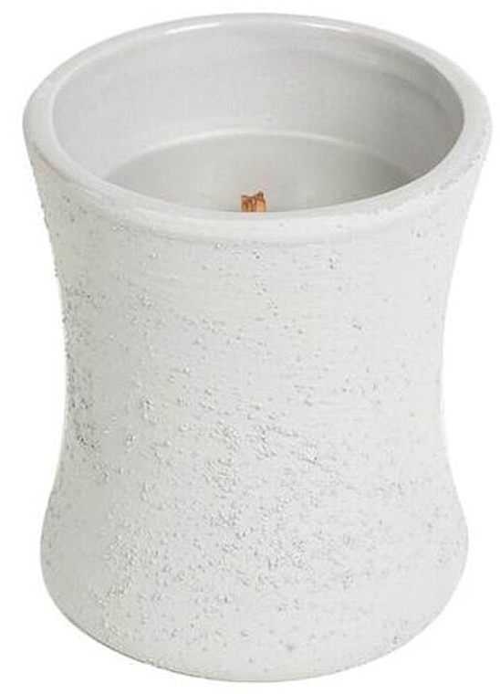 Scented Candle - WoodWick Wood Smoke Concrete Ceramic Hourglass — photo N1