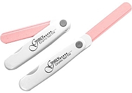 Fragrances, Perfumes, Cosmetics Foldable Ceramic Nail File, white with pink - Erlinda Folding Nail File