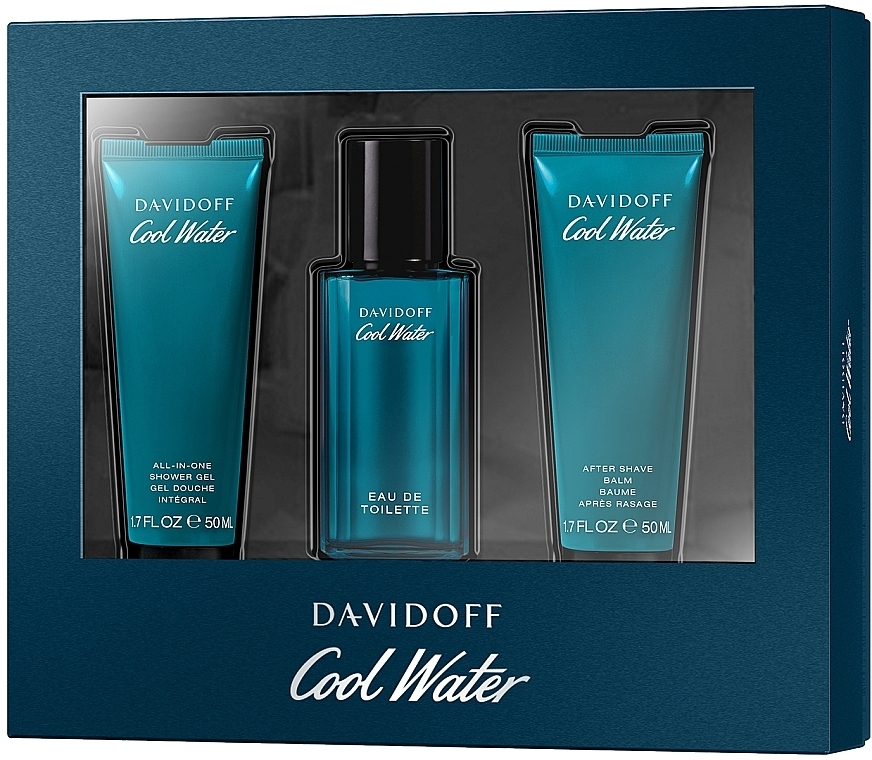 Davidoff Cool Water - Set (edt/40 ml + sh/gel/50 ml + ash/balm/50 ml) — photo N1